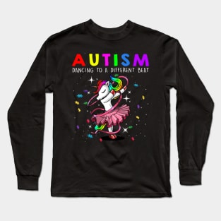 Unicorn Autism Mom Dancing To A Different Beat Long Sleeve T-Shirt